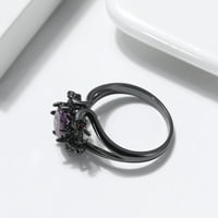 Dragon Ring Gothic Solitaire CZ Black Gotic Angažovačka prstena Ginger Lyne Collection