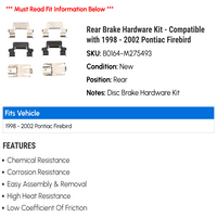 Hardverski komplet zadnjeg kočnice - kompatibilan sa - Pontiac Firebird 2001
