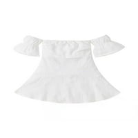 Djevojke ChollIus Toddler Ljetna haljina od jacquard, bez rukava s brodom s kratkim rukavima