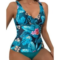 U ženskom podijeljenom kupaćem kostimu za plivanje najlonskih lišća Širim kostim na ramenu