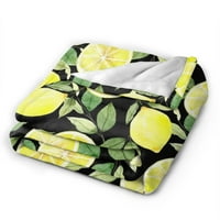 Spxubzlemon bacajte pokrivač žuti voće zeleno lišće Dekoracija za ispis za kućnu spavaću sobu dnevni
