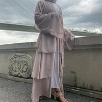 Baywell Women Musliman Cardigan Abaya Maxi Haljina Otvoreni prednji šifon Dubai Style Cardi Robe Muslimanske