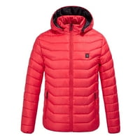 Bazyrey Winter Muns Outerwear USB električni grijani kaput jaknu s kapuljačom grijaći prsluk Termalni topli crveni 6xl