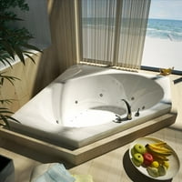 Atlantis kade 6060EDL Eclipse Corner Air & Whirlpool Jetted Attub W Sledi bočni pumpa