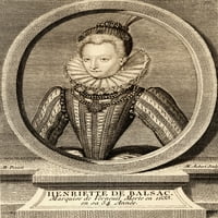 Henriette de Balzac d'entraigies, Marquise de Verneuil Mješavica Henry IV Francuske. Iz graviranja Auberta.
