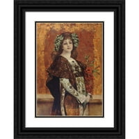 Théobald Charran Crna Ornate Wood Framed Double Matted Museum Art Print Naslijed: Portret Sarah Bernhardt,