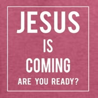 Dolazi divlji Bobby Isus Jeste li spremni? Inspirativni kršćanski muškarci Grafički tee, Vintage Heather Red, Medium