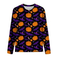 Strungten ženski modni casual dugih rukava Halloween Print okrugli vrat Pulover Top Bluza