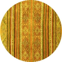 Ahgly Company u zatvorenom okruglom apstraktno žutim modernim prostirkama područja, 8 'kruga