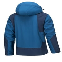 Muška jakna puna zip tanka gornja odjeća uklonjiva poklopac za prekidač vjetra lagana zima toplo plava