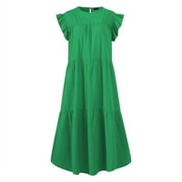 Ženske haljine Mini modni ispisani kratki rukavjski rukavjski rukav rukav dekolte Ljetna haljina zelena