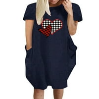 Ženska majica sa srcem, haljina kratkih rukava Sunderss tamno plava 3xl