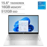 Paviljon 15.6 Touchscreen Laptop, 12. Gen Intel Core i5-1235U, 16GB RAM, 512GB SSD, Windows Home, srebrna