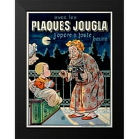 OGE, Eugene crna Moderna uokvirena muzejska umjetnost tisak pod nazivom - Plaques Jougla