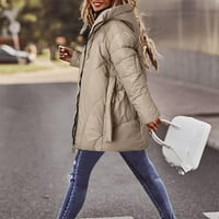 Dabuliu Žene Ležerne prilike sa masnim kaputima dolje Pamučna jakna s kapuljačom s kapuljačom sa zatvaračem patentni džep labav dugi rukav ženski kaputi moda