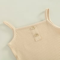 Bagilaanoe Newborn Baby Girl Ljetne kratke hlače Set mjeseci rebrasti suspender Romačice Floralne ispis
