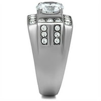 Luxe nakit dizajnira muški prsten od nehrđajućeg čelika sa kubnim cirkonskim kamenjem - veličine 13