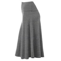 Cuoff zavoj suknja srednje dužina suknje na plišanu suknju elastična visoka struka tanka labava suknja