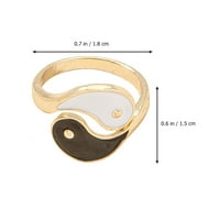 Kreativni Yin Yan Yang Trigrams Prsten za prsten za prsten