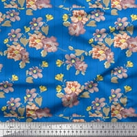 Stripe od tkanine Soimoi Poly Georgette, lišće i cvjetna umjetnička ispis tkanina sa dvorištem širom