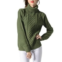 Ženski pulover Dukseteri Ženska turtleneck Solid Cort Pletene džemper s dugim rukavima Cvjetni džemper