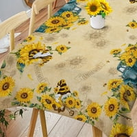 Aoselan suncokret stolnjak za pravokutnik, žuto suncokretov dekor za dom, proljeće i ljetni stol krpa