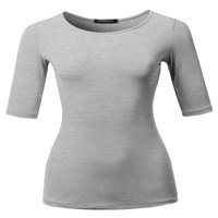 Ženski rukav Silky Stretchy Crewneck Slim Fit T-majica sa Plus veličine