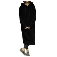 HGW Hoodies za žene zimska topla kapuljača duksevi za vreća za vrećicu, prevelika dugačka duga haljina
