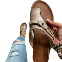 Korekcijski kožni otvoreni nožni papuče premium dizajn vanjske ljetne esencijalne papuče sive