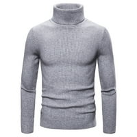 Vivianyo HD mens džemperi za zimsku mušku košulju za dno dno, visoki zvučni plemenčić punog boja džemper