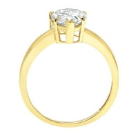 1. CT kruški rez originalni kultivirani dijamant VS1-VS I-J 14K Žuti zlatni pasijans obećava Izjava o vjenčanju Ažuriranje dizajnera Veličina prstena 5