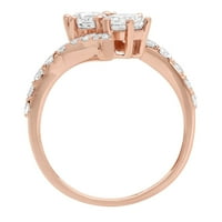 1. CT sjajan okrugli rez originalni kultivirani dijamant Si1-si i-J 18K Rose Gold Obećaj vjenčanja Izjava o venčanju Engagement Dizajnerski prsten veličine 5