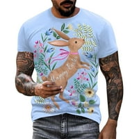 Muške Thirts Summer Crtani zečji modni casual grafički višebojni tiskani majica muški odmor za odmor