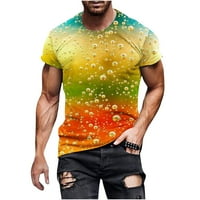 Cool 3D Sve preko tiskanih majica za muškarce Grafički print casual kratkih rukava Ljetni majica Narančasta
