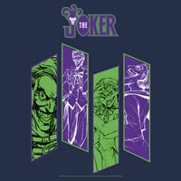 Muški batman Joker Classic negativni paneli Grafički tee mornarsko plavo Heather Veliki