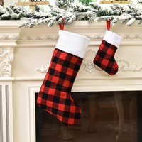Božićne čarape Crni bijeli bivoli plairani božićni čarape Kamin Viseći čarape za obitelj Božić Dekoracija Odmorske sezone Dekor za zabavu