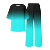 Turilly Dvije odjeće za žene Ljetni salon podudaranja Slijede čvrste odjeće posteljine kratkih rukava