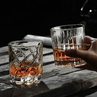 Staklo set okruglo staklo viskija - vintage kristalni alkohol, viski, tekila, viski, viski, bijelo vino, rum, čovjekov poklon, debeli donji koktel 350ml