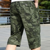 Teretne kratke hlače za muškarce veliki i visoki kamonski vojni taktički teretni kratkim kratkim kratkim elastičnim strukom maskirne kratke hlače