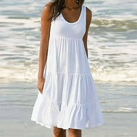 Summer Beach haljine za žensku zabavu bez rukava mini haljina puna plus veličina haljina labava duljina