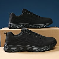 Tenisice za muškarce prozračne mrežice Comfort casual walking cipele platforme, crna, 10