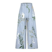 Caveitl ženske hlače Dressy casual, ženska modna casual tiska elastična struka labavo pune duljine hlače