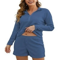 Seksi plesna žena za spavanje s dugim rukavima WAFFLE Knit pidžamas casual trenerka za spavanje LOOUNGWER