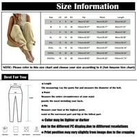 HHEI_K ženske ležerne čvrste elastične struine labave plišane hlače duge kuće pantalone Palazzo hlače za žene