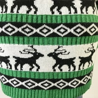 Ženski kardigan dugi rukav geometrijski džemper od labavog pletenog božićnog jelena Cardigan Srednja
