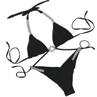 Leesechin Clearence Bikinis za žene Trendy Soild kupaći odijelo postavljeno kupaći kostim dvije napunjene pješačke kupaće odjeće