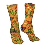 Kaktus kapa i čili čarape za paprike za žene Muškarci Novost šarene čarape za posade Casual Funny haljine