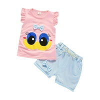 Toddler Kid Baby Girl outfits crtani prsluk prsluk majice + kratke hlače Odjeća set povremena odjeća