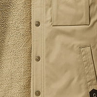 Wavsuf muške jakne velike i visoke bez kapuljača casual džepovi plišani runo odbačaj Kaki Kaputi veličine