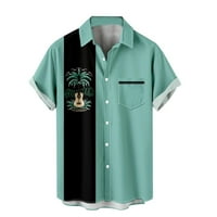 Zermoge majice za muškarce Plus veličine čišćenje muških ljetnih modnih havajskih stilova kratkih rukava majica